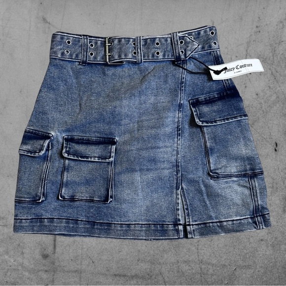 NWT Juicy Couture Cargo Jean Skirt Size - Picture 2 of 5